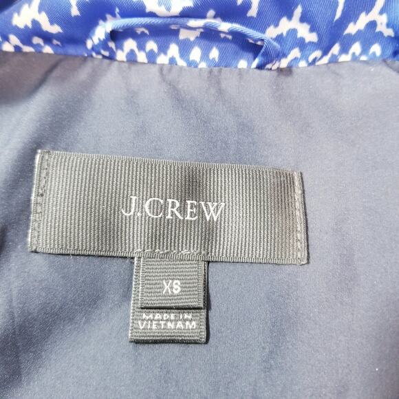 J. Crew Blue Fair Isle Quilted Printed Down Puffer Vest - Picture 3 of 12